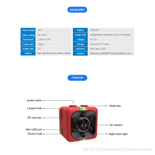 Sport DV Sensor Nachtsicht Bewegung DVR